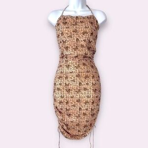 Princess Polly ruched butterfly tube dress in browns